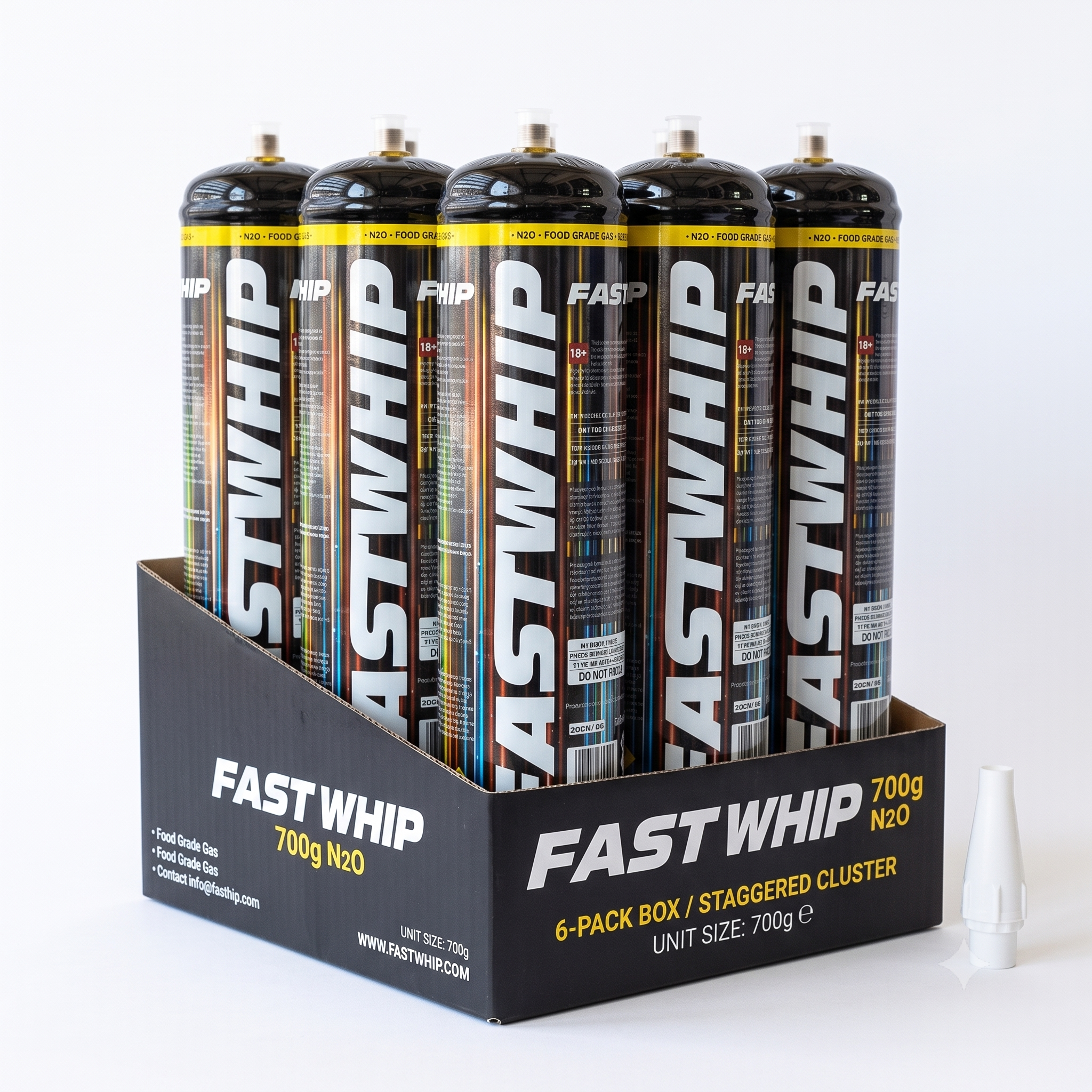 Fast Whip Nitrous Oxide Cream Chargers x 6 Cartridge (700g N2O) COMMERICAL ONLY