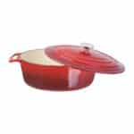 Vogue Red Oval Casserole Dish 6Ltr