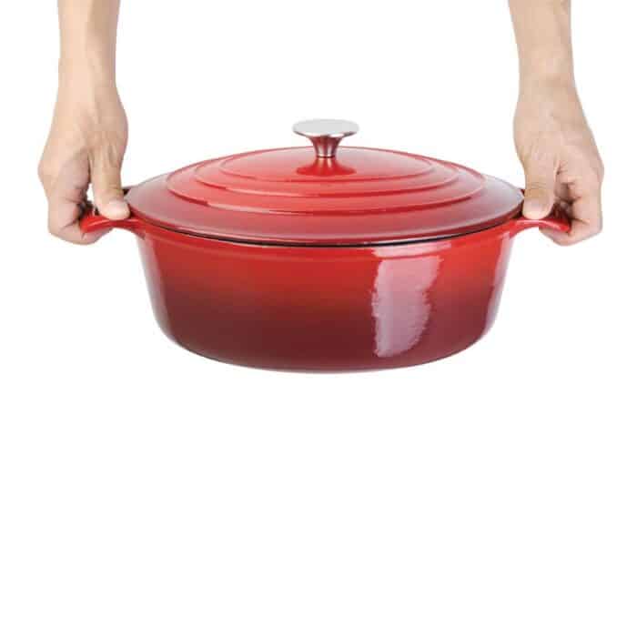 Vogue Red Oval Casserole Dish 6Ltr