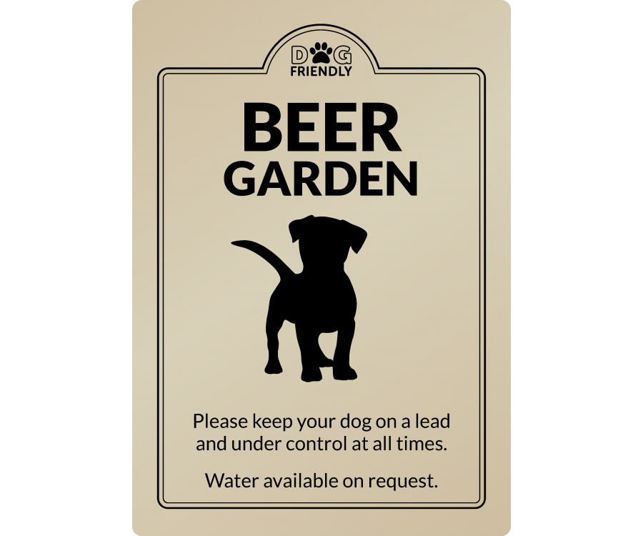 Dog Friendly Beer Garden - Exterior Sign