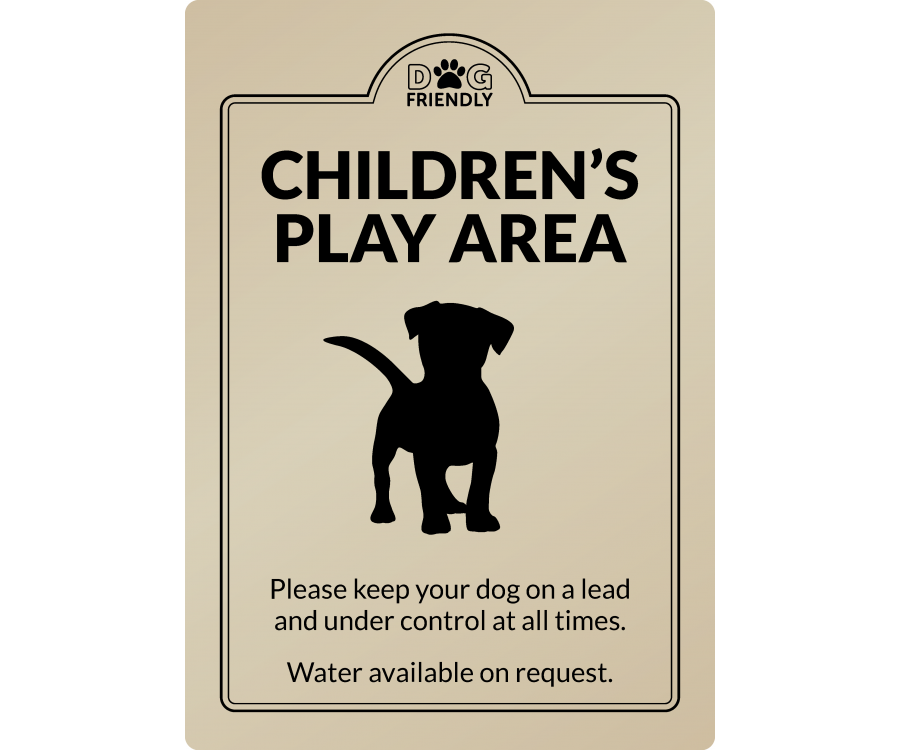 Dog Friendly Childrens Play Area - Exterior Sign