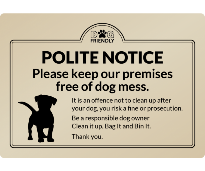 Dog Mess Clean It Up - Exterior Sign