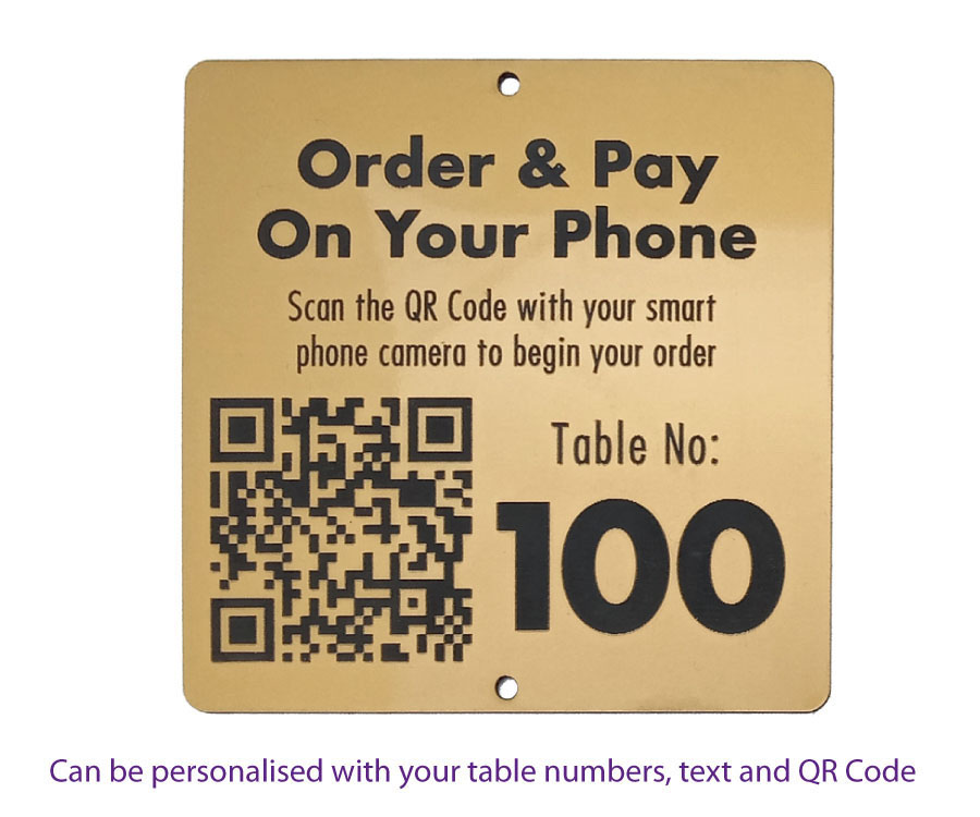 QR Code Table Number 100 x 100mm