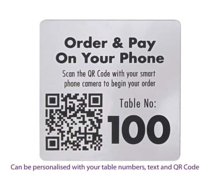 QR Code Table Number 100 x 100mm