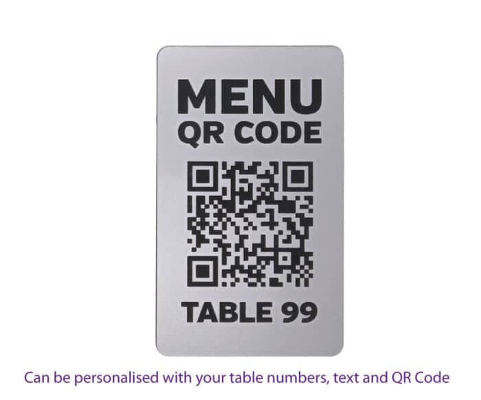 QR Code Table Number 100 x 60mm