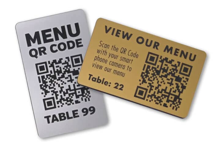 QR Code Table Number 100 x 60mm