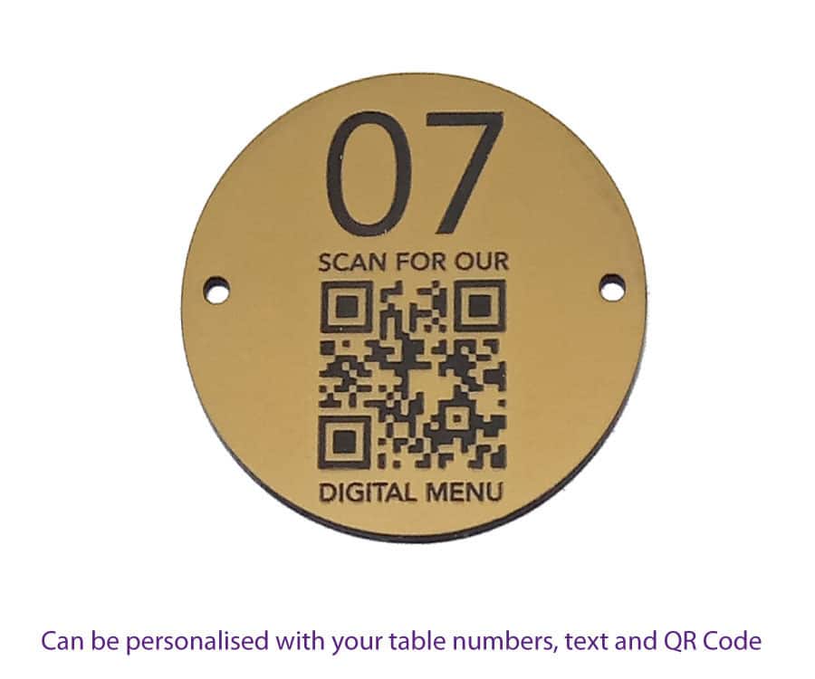 QR Code Table Number 60mm Disc