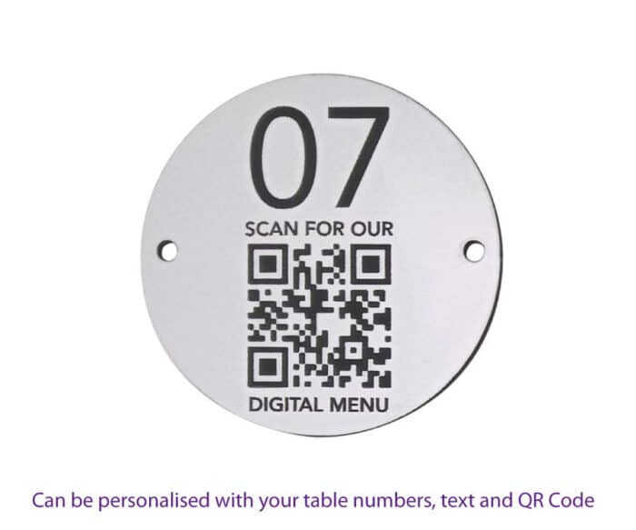 QR Code Table Number 60mm Disc