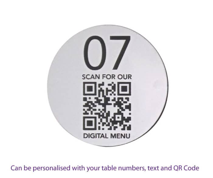 QR Code Table Number 60mm Disc