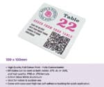 QR Code Full Colour Table Number 100 x 100mm