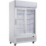 Polar G-Series Upright Display Cooler with Light Box 950Ltr with Sliding Doors