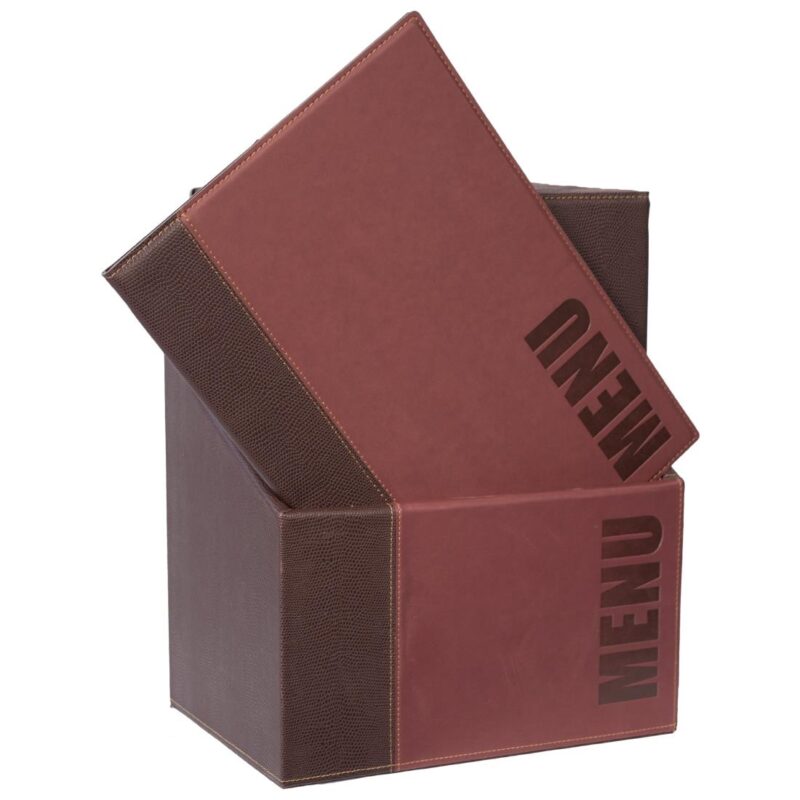 Securit Contemporary Menu Covers and Storage Box A4 Bordeaux