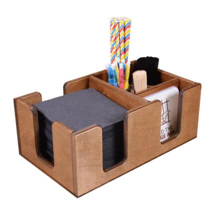 Wooden Bar Caddy Condiment Holder