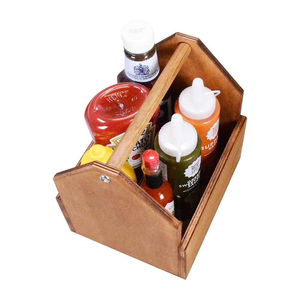 Wooden Condiment Holder  Condiment Caddy For Hospitality