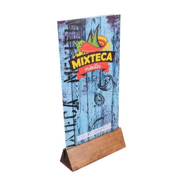 Wooden Base Menu Holder