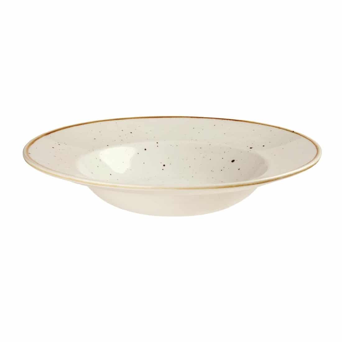 Stonecast Wide Rim Bowl Barley White