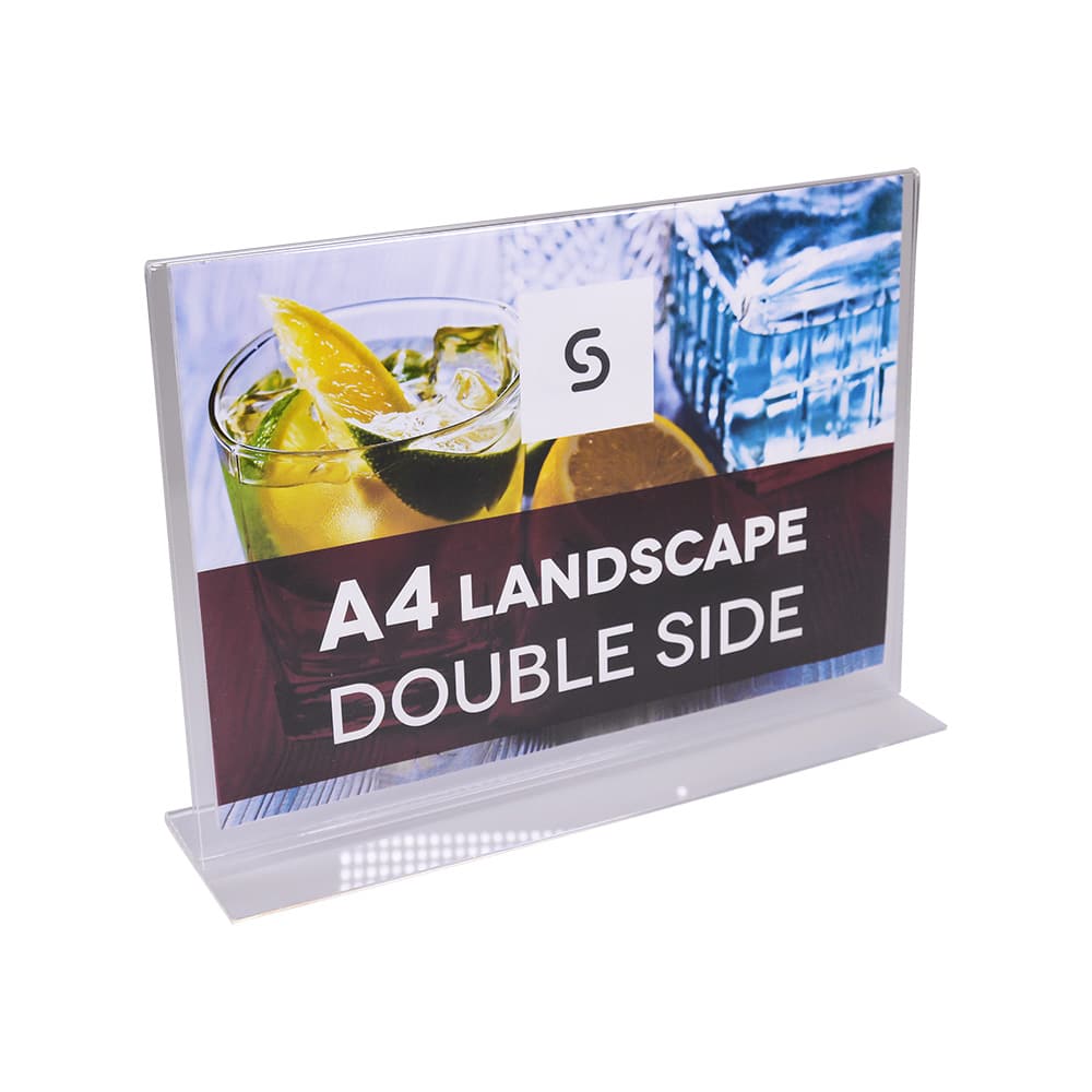 Acrylic Double Sided Menu Holders - Landscape