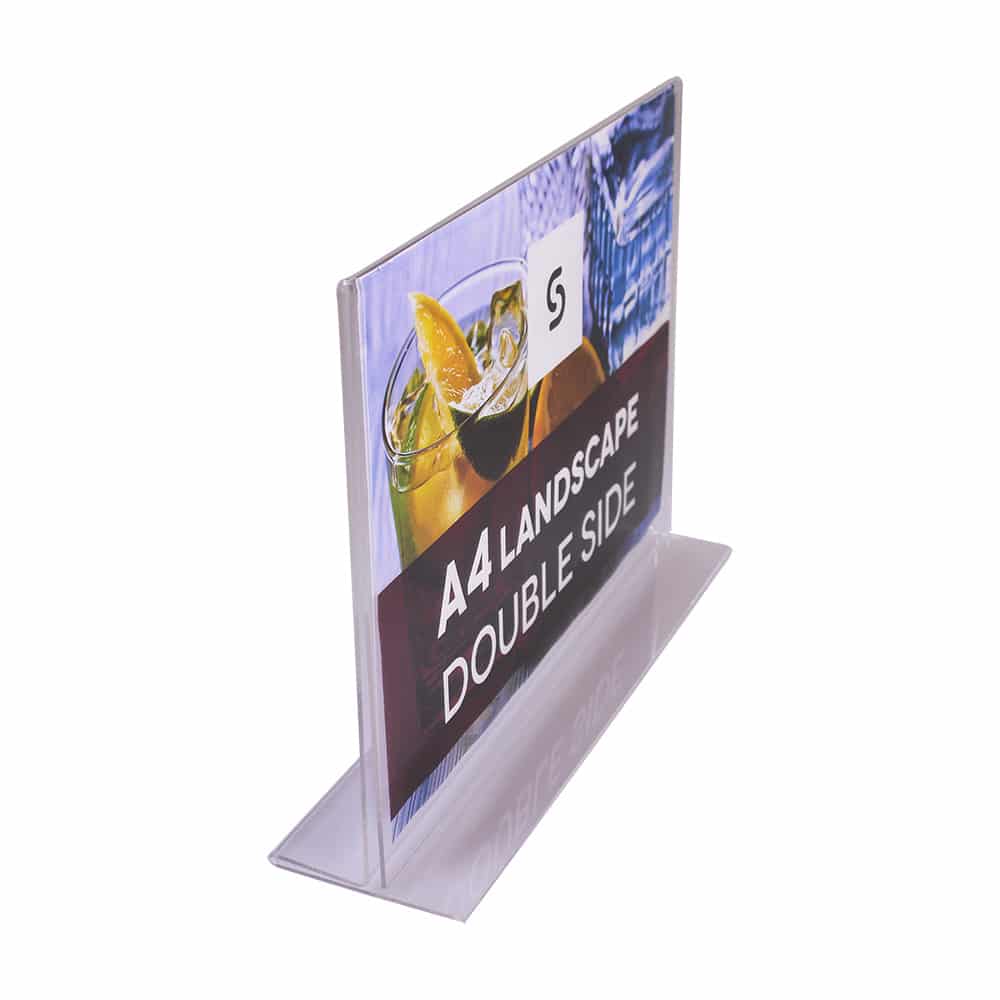 Acrylic Double Sided Menu Holders - Landscape