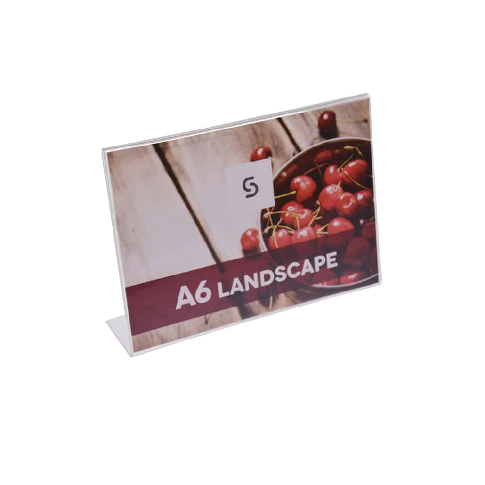 Acrylic Single Side Menu Holders - Landscape