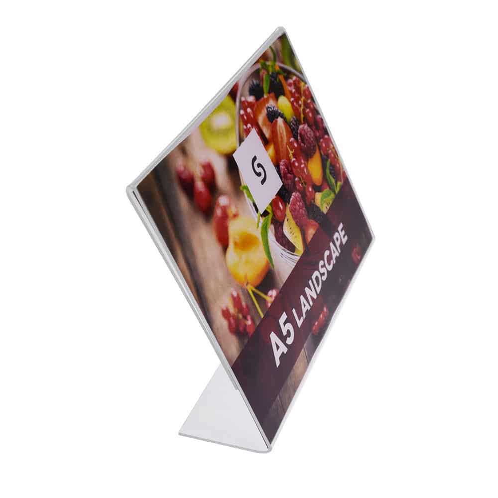 Acrylic Single Side Menu Holders - Landscape