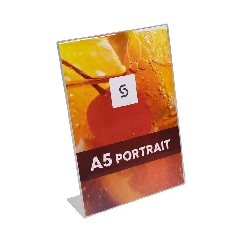 Acrylic Single Side Menu Holders - Portrait