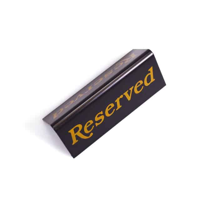 Black Table Signs Range - Reserved