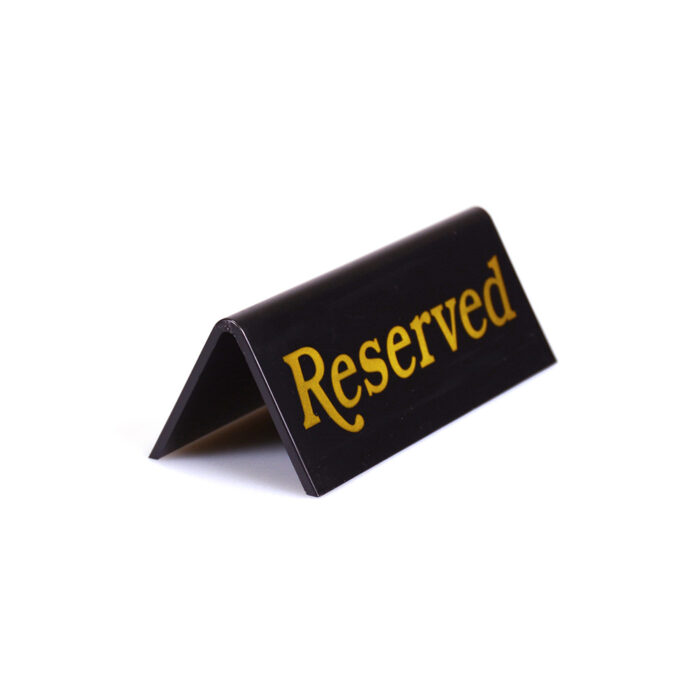 Black Table Signs Range - Reserved