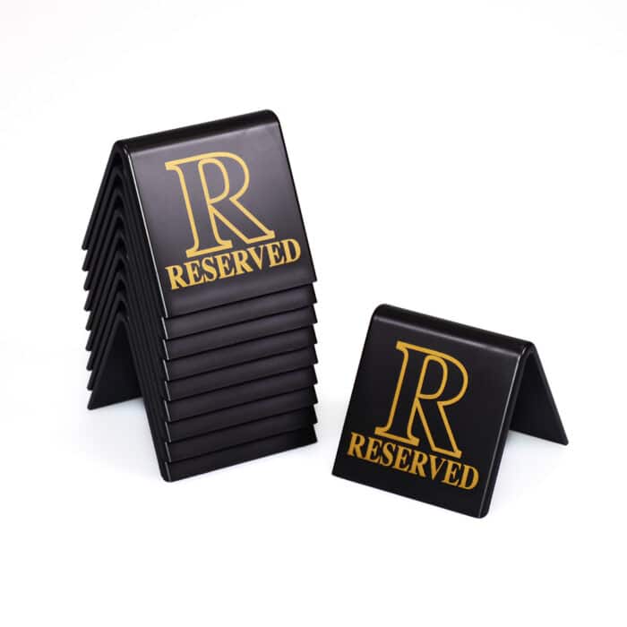 Black Table Signs Range - Reserved