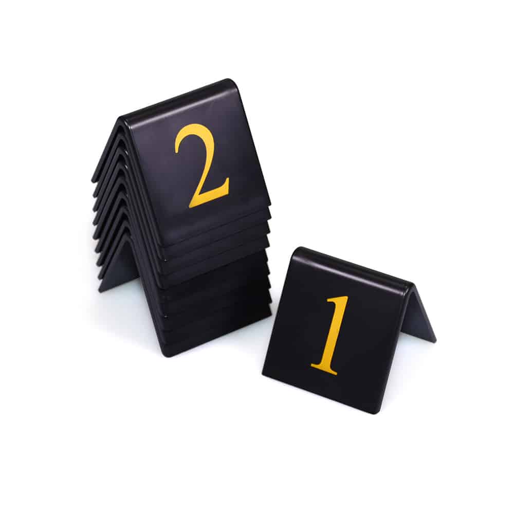 Black Table Signs Range - Numbers