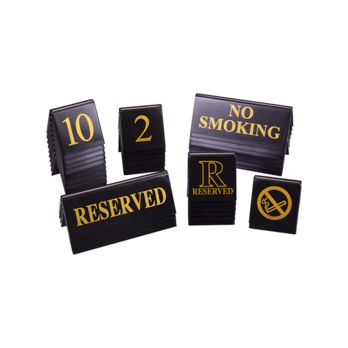 Black Table Signs Range - Numbers