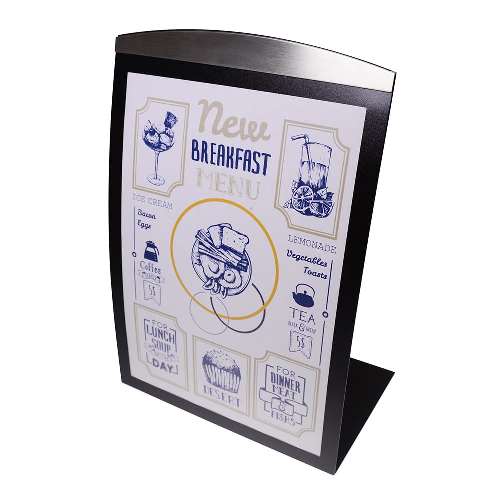 Curved Metal Menu Holders - Black
