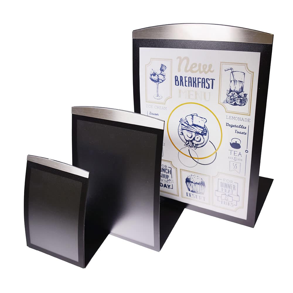 Curved Metal Menu Holders - Black