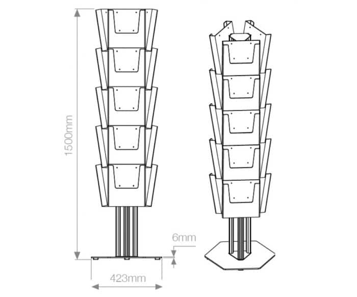 Triple Sided Brochure Stand