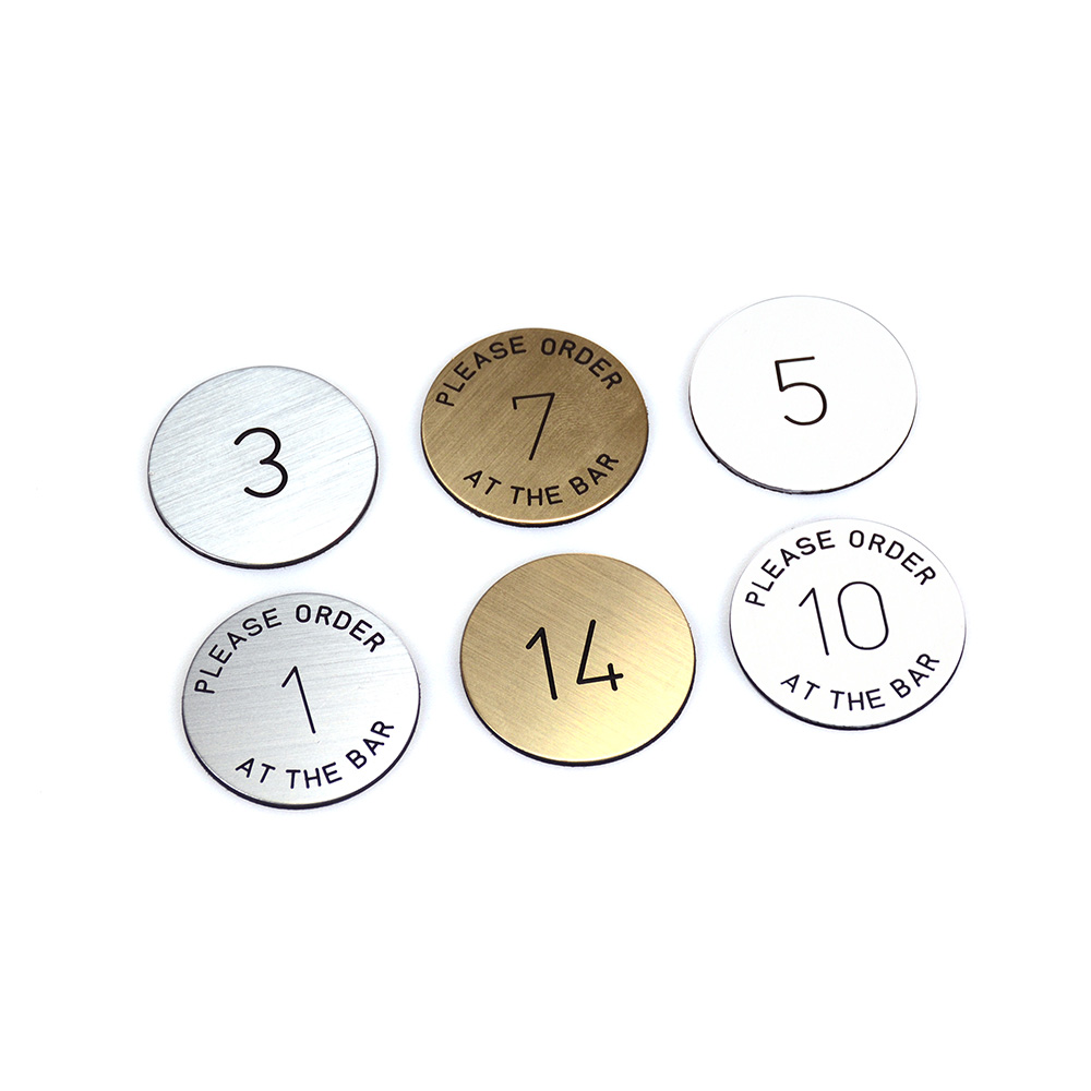 Disc Table Number - Metal Effect