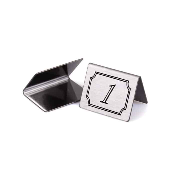 Metal Table Signs Range - Numbers