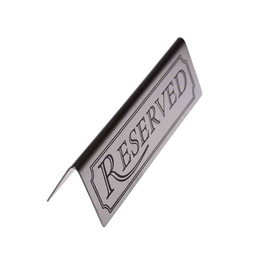 Metal Table Signs Range - Reserved