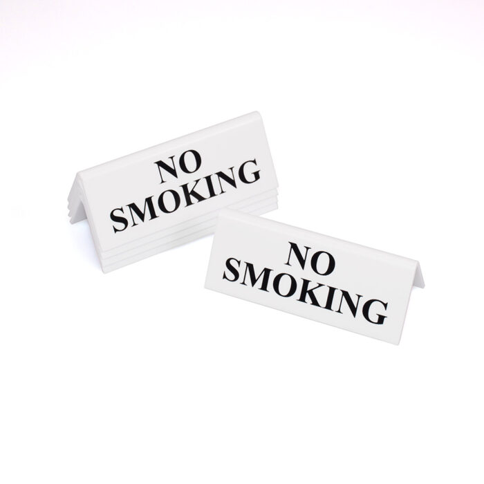 White Table Signs Range - No Smoking