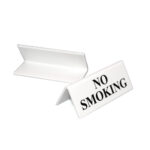 White Table Signs Range - No Smoking