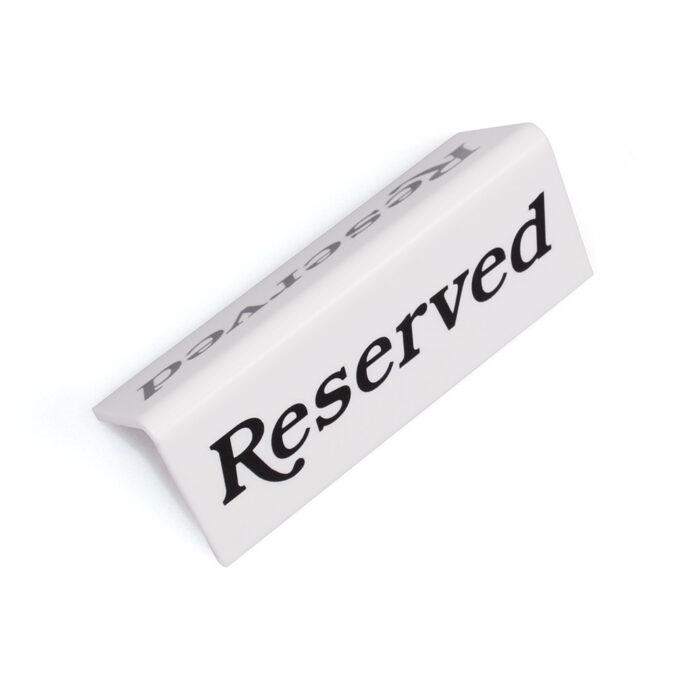White Table Signs Range - Reserved