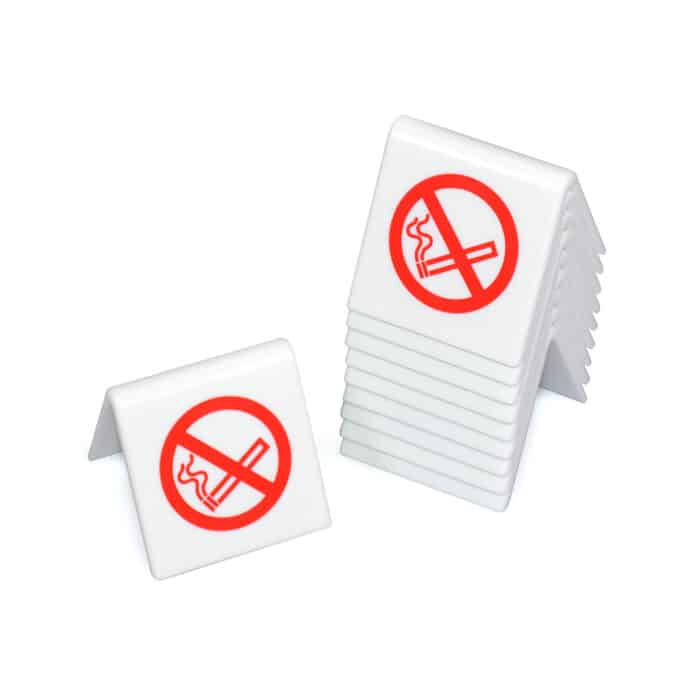 White Table Signs Range - No Smoking