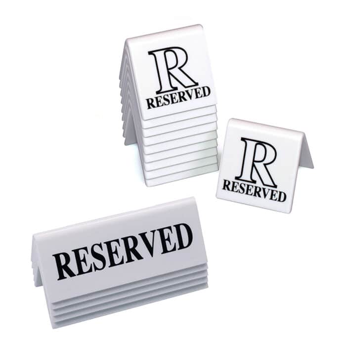 White Table Signs Range - Reserved