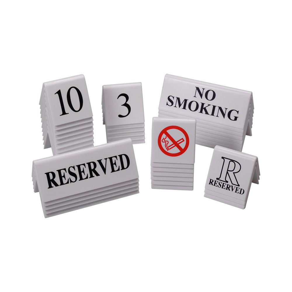 White Table Signs Range - Numbers
