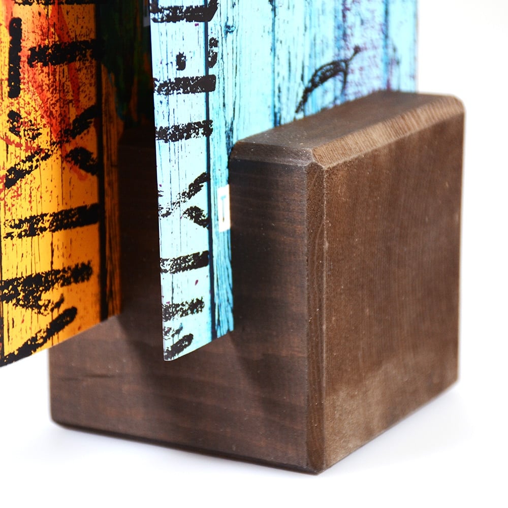 Wooden Block - Menu Holder