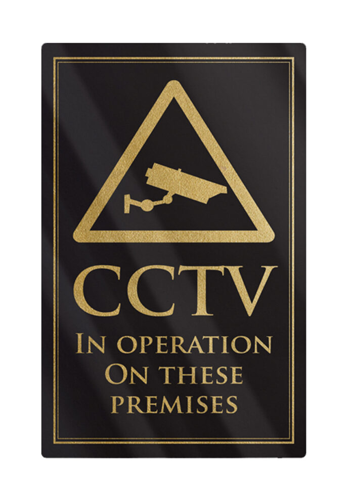 CCTV in Operation Bar Sign - Black