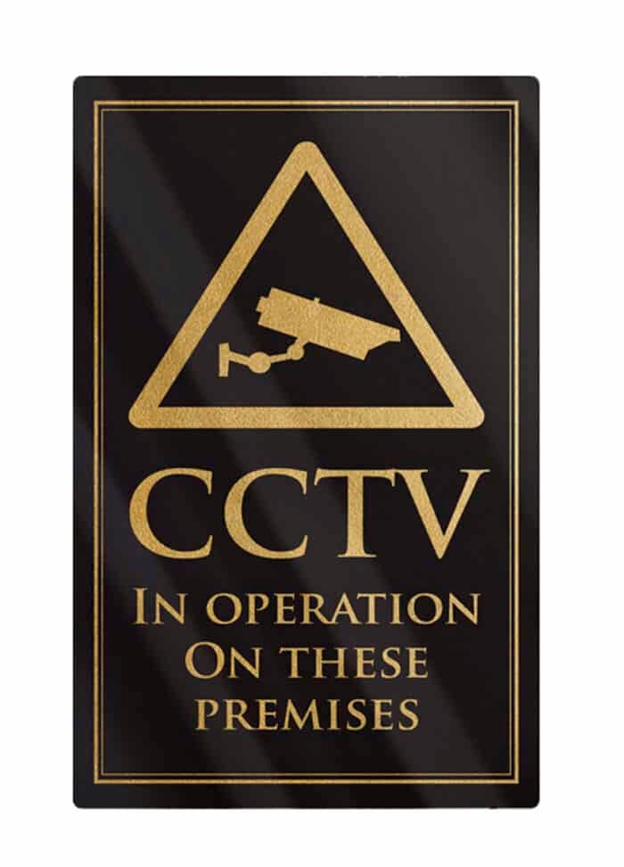 CCTV in Operation Bar Sign - Black