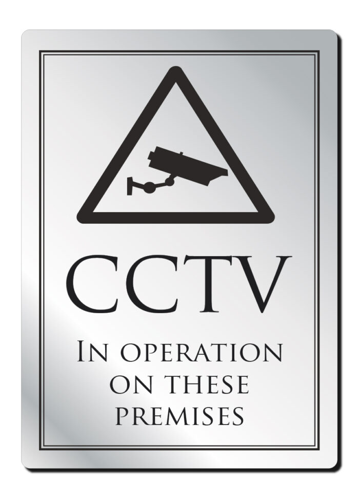 CCTV In Operation Notice Bar Sign - Silver