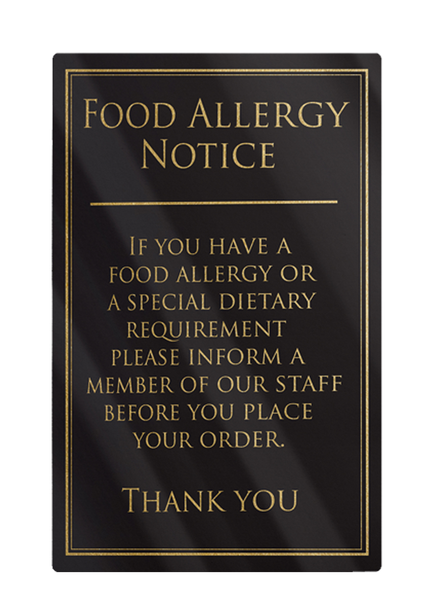 Food Allergy Notice - Black