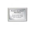 Food Allergy Notice Restaurant Sign - Silver