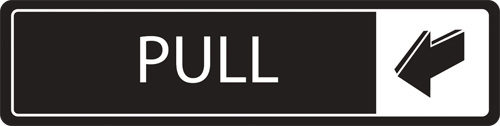 Horizontal Pull Sign - Metal Door Signs