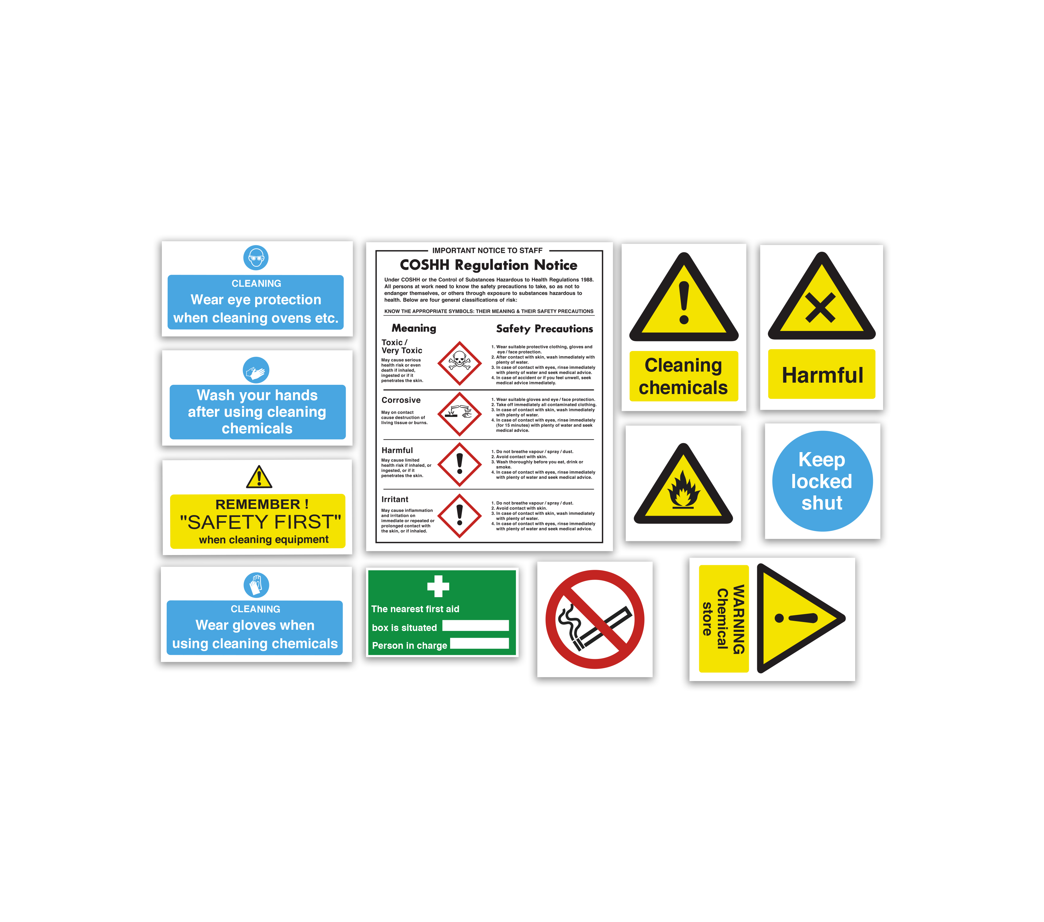 Health and Safety Signs Pack - Chemical Use and Storage